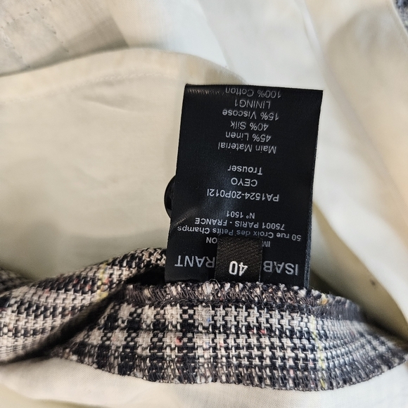 Isabel Marant - Ceyo checked high-rise slim pants Yellow/Grey Size 40 US 8 NWT - Picture 16 of 16